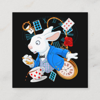 Alice In Wonderland  - White Rabbit Square Business Card