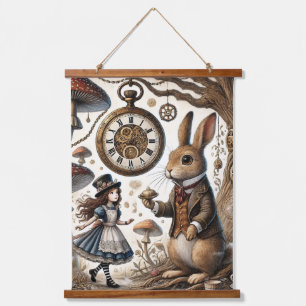 Alice in Wonderland White Rabbit tea Art Hanging Tapestry