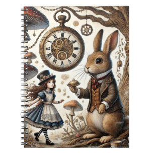 Alice in Wonderland White Rabbit tea Art Notebook