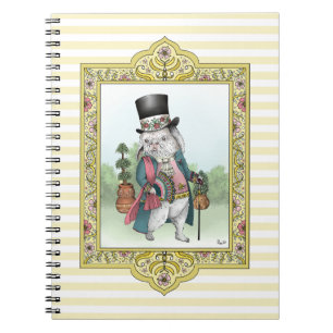 Alice in Wonderland White Rabbit Wearing Clothes Notebook