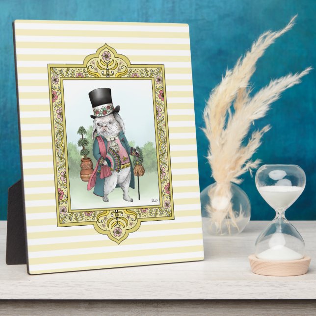 Alice in Wonderland White Rabbit Wearing Clothes Plaque (Side)