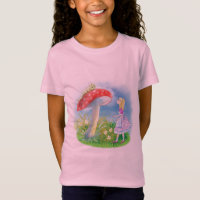 Alice in Wonderland with mushroom and caterpillar