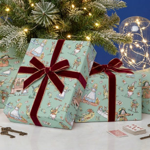 Alice in Wonderland Wrapping Paper Cute Kids