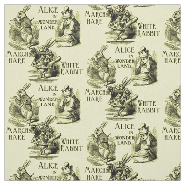 Alice in Wonderland Yellow Textile Fabric (Swatch)