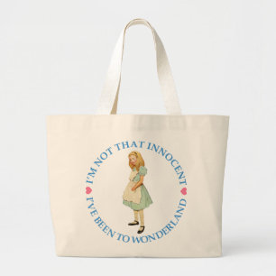 ALICE IS NOT THAT INNOCENT LARGE TOTE BAG