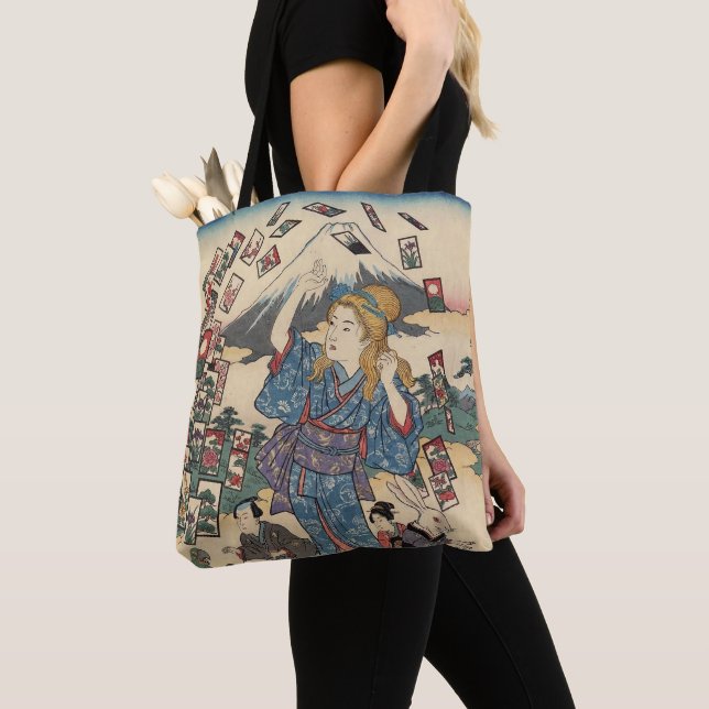 Alice Lost in Japan | Ukiyo-e Floating Wonderland Tote Bag (Close Up)