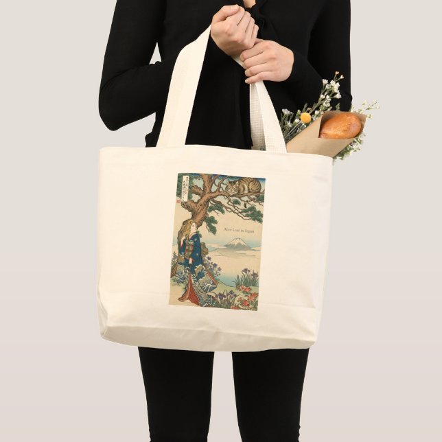 Alice Lost in Japan | Ukiyo-e Mad Journey Large Tote Bag (Front (Product))