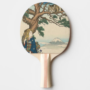 Alice Lost in Japan Ukiyo-e Mad Journey Ping Pong Paddle