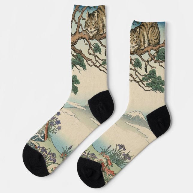 Alice Lost in Japan | Ukiyo-e Mad Journey Socks (Left)