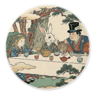 Alice Lost in Japan | Ukiyo-e Mad Tea Party Ceramic Knob