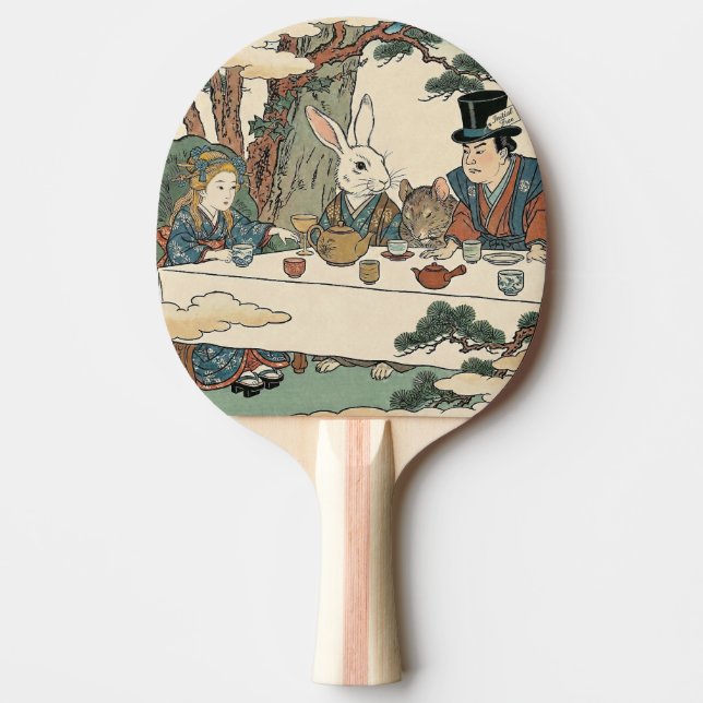 Alice Lost in Japan | Ukiyo-e Mad Tea Party Ping Pong Paddle (Front)