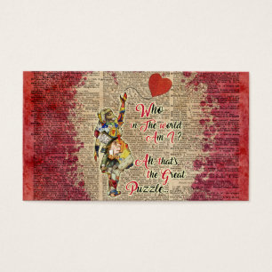 Alice,Mad Hatter &Rabbit Vintage Collage Quote