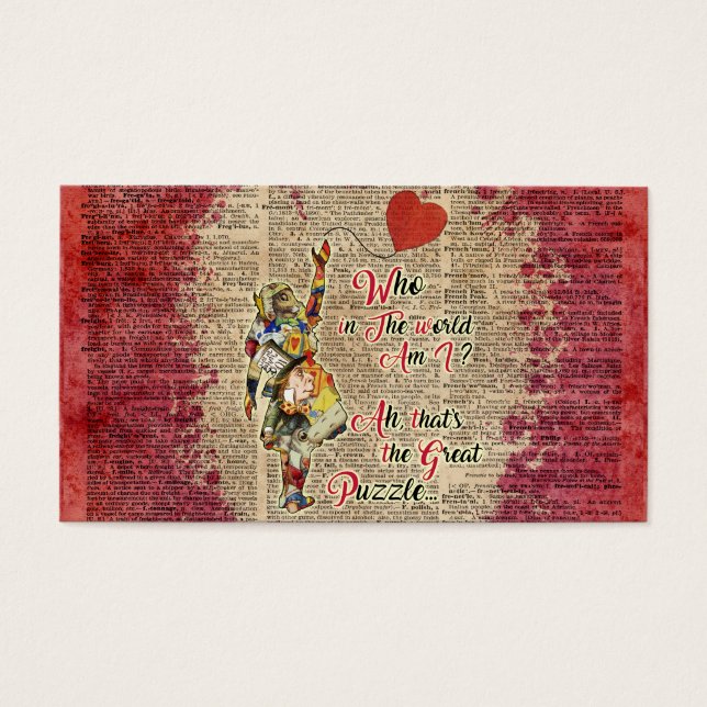 Alice,Mad Hatter &Rabbit Vintage Collage Quote (Front)