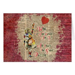Alice,Mad Hatter &Rabbit Vintage Collage Quote