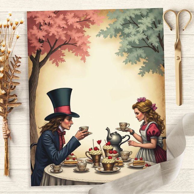 Alice Mad Hatter Tea Party Scrapbook Paper (Creator Uploaded)