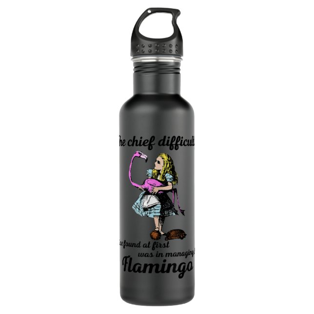 Alice Managing Flamingo Croquet Mallet And Hedgeho 710 Ml Water Bottle (Front)