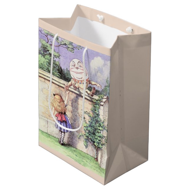 Alice Meets Humpty Dumpty Medium Gift Bag (Front Angled)