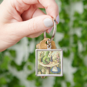 Alice Meets the Caterpillar Key Ring