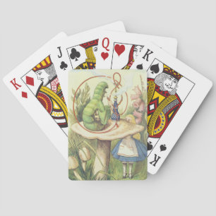 Alice Meets the Caterpillar Playing Cards