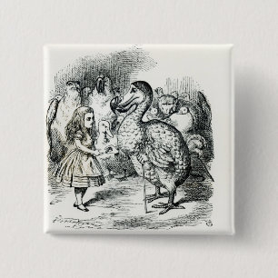 Alice meets the Dodo 15 Cm Square Badge