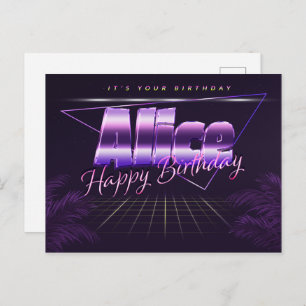 Alice Name First name pura postcard birthday