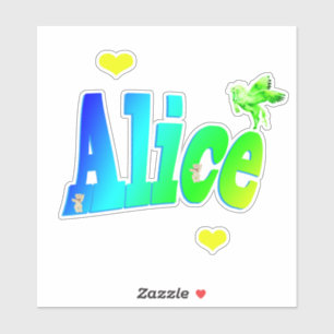 Alice Name Logo With Unicorn,