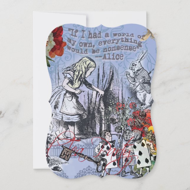 Alice nonsense curtain wonderland - Blue (Front)