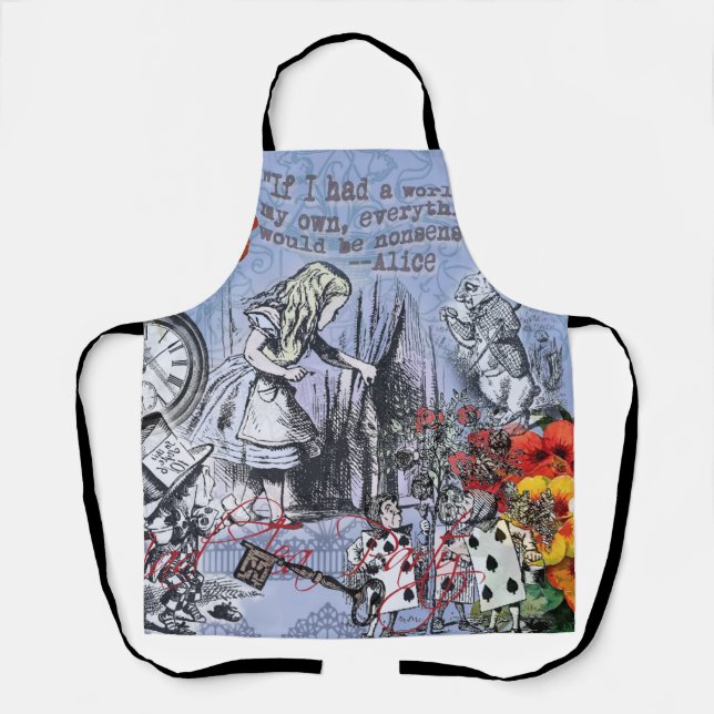 Alice nonsense curtain wonderland - Blue Apron (Front)