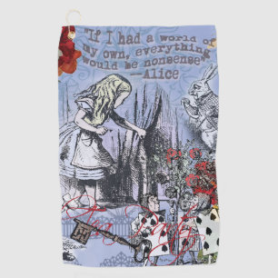 Alice nonsense curtain wonderland - Blue Golf Towel