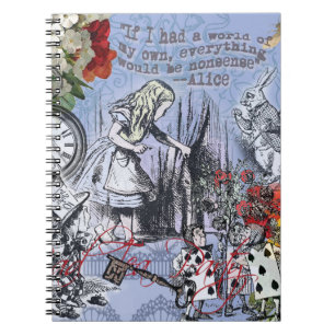 Alice nonsense curtain wonderland - Blue Notebook