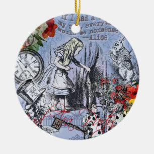 Alice nonsense curtain wonderland classic ceramic tree decoration