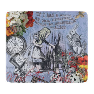 Alice nonsense curtain wonderland classic cutting board