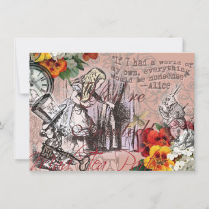 Alice nonsense curtain wonderland classic invitation