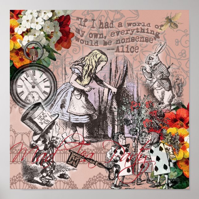 Alice nonsense curtain wonderland classic poster (Front)