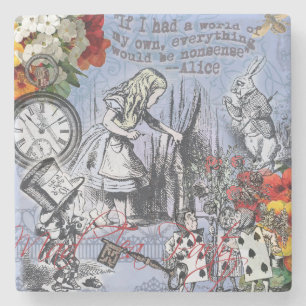 Alice nonsense curtain wonderland classic stone coaster