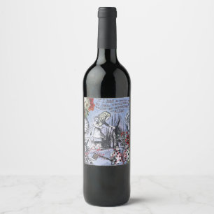 Alice nonsense curtain wonderland classic wine label