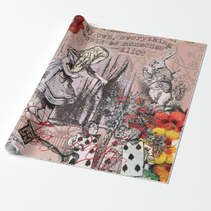 Alice nonsense curtain wonderland classic wrapping paper