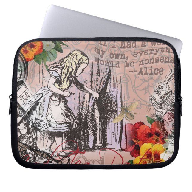 Alice nonsense curtain wonderland laptop sleeve (Front)