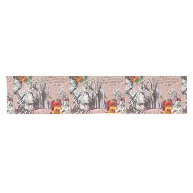 Alice nonsense curtain wonderland short table runner (Horizontal)