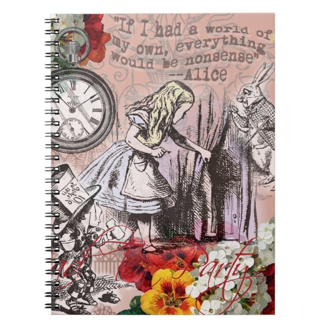 Alice nonsense curtain wonderland spiral notebook (Front)