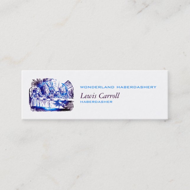 Alice Nova Blue Embiggened Mini Business Card (Front)