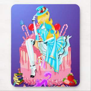 Alice on Birthday Cake  Mouse Pad