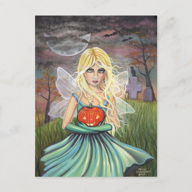 Alice on Halloween Postcard by Molly Harrison (Front)