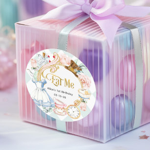 Alice Onderland, Eat Me, Birthday Classic Round Sticker