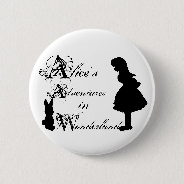 Alice Pin. 6 Cm Round Badge (Front)