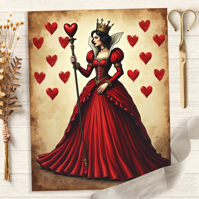 Alice Queen of Hearts Sceptre Scrapbook Paper (Creator Uploaded)