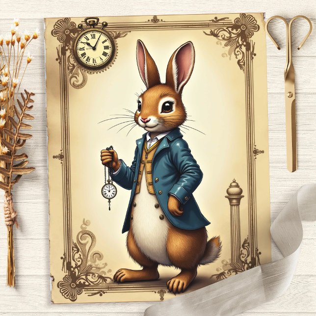 Alice Rabbit Portrait Scrapbook Paper (Creator Uploaded)