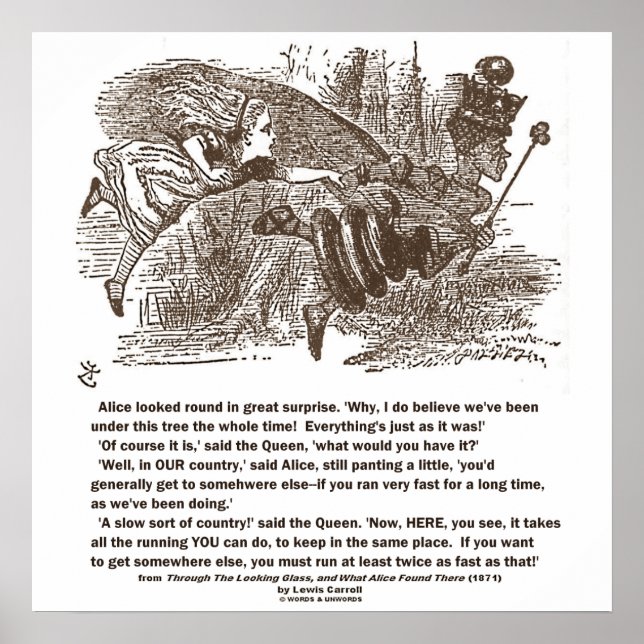 Alice Red Queen All The Running You Can Do Stay In Poster (Front)