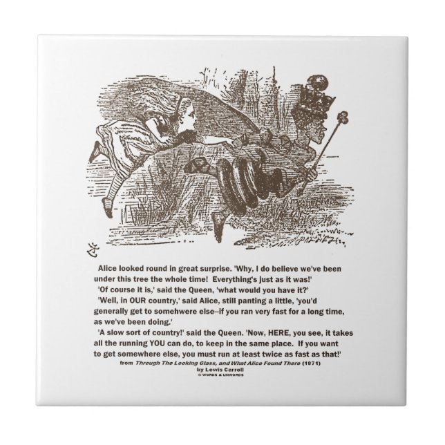 Alice Red Queen Running To Stay In Same Place Tile (Front)