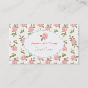 Alice Romantic Vintage Roses Business Card
